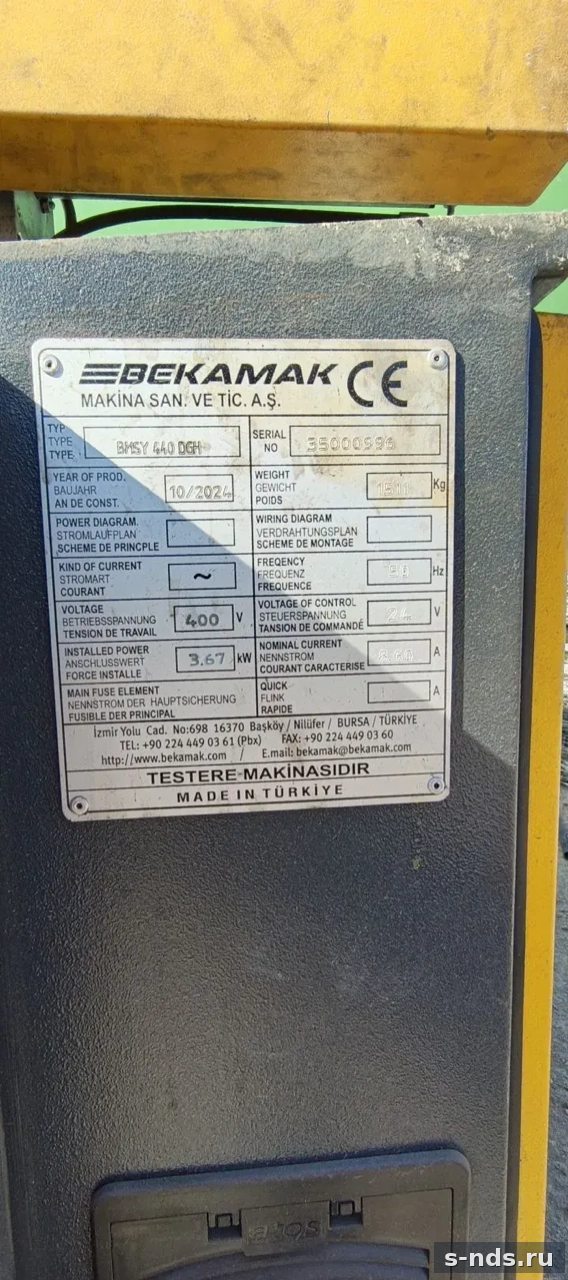 Ленточнопильный полуавтоматический станок BEKA- MAK BMSY 440 DGH